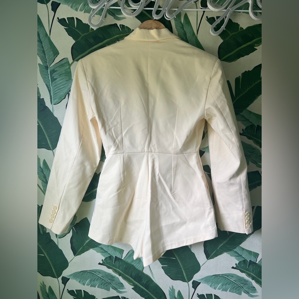 Nasty Gal Blazer Romper Women 6 Yellow NWT - Picture 5 of 9